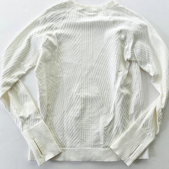 Lululemon Rest Less Pullover Aerial Current White Size 12 Long Sleeve Run Layer - Picture 5 of 6